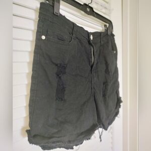 Elite Jeans Black Distressed Shorts Juniors Size 13